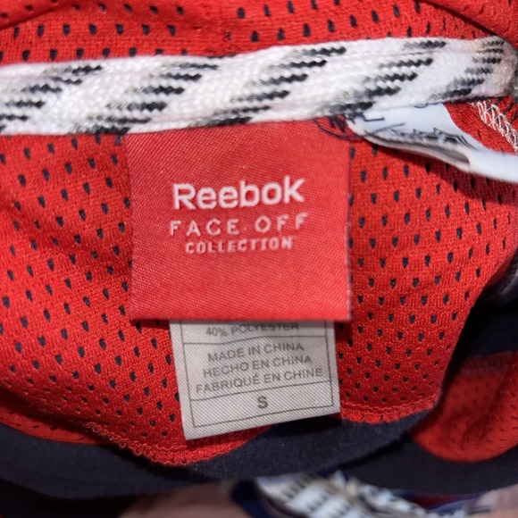 Reebok New York Rangers NHL Hoodie Face Off Collection Navy Red Size Small - Picture 9 of 11